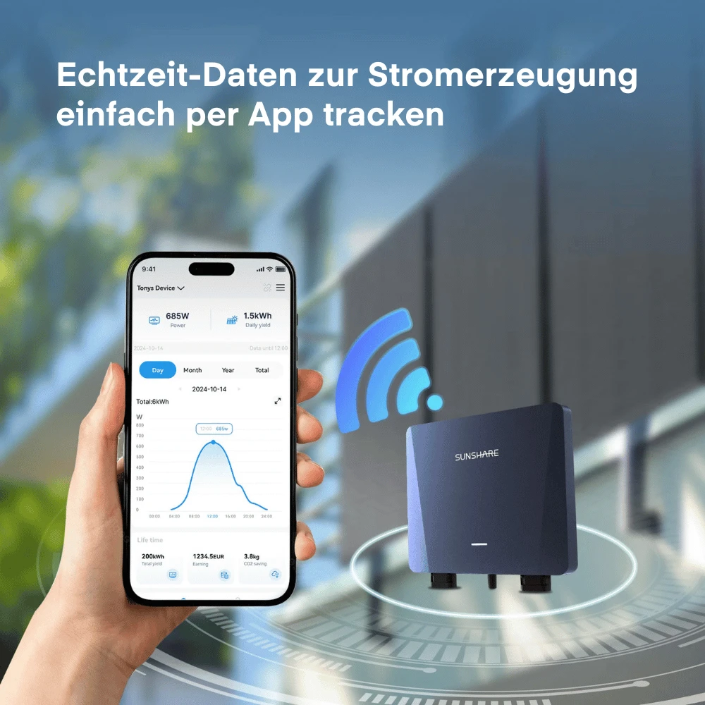 Sunshare Balkonkraftwerk 800W Betonbalkon - Image 5