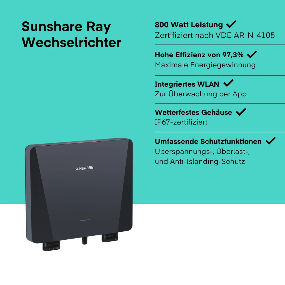 Sunshare Balkonkraftwerk 400W Betonbalkon - Image 4
