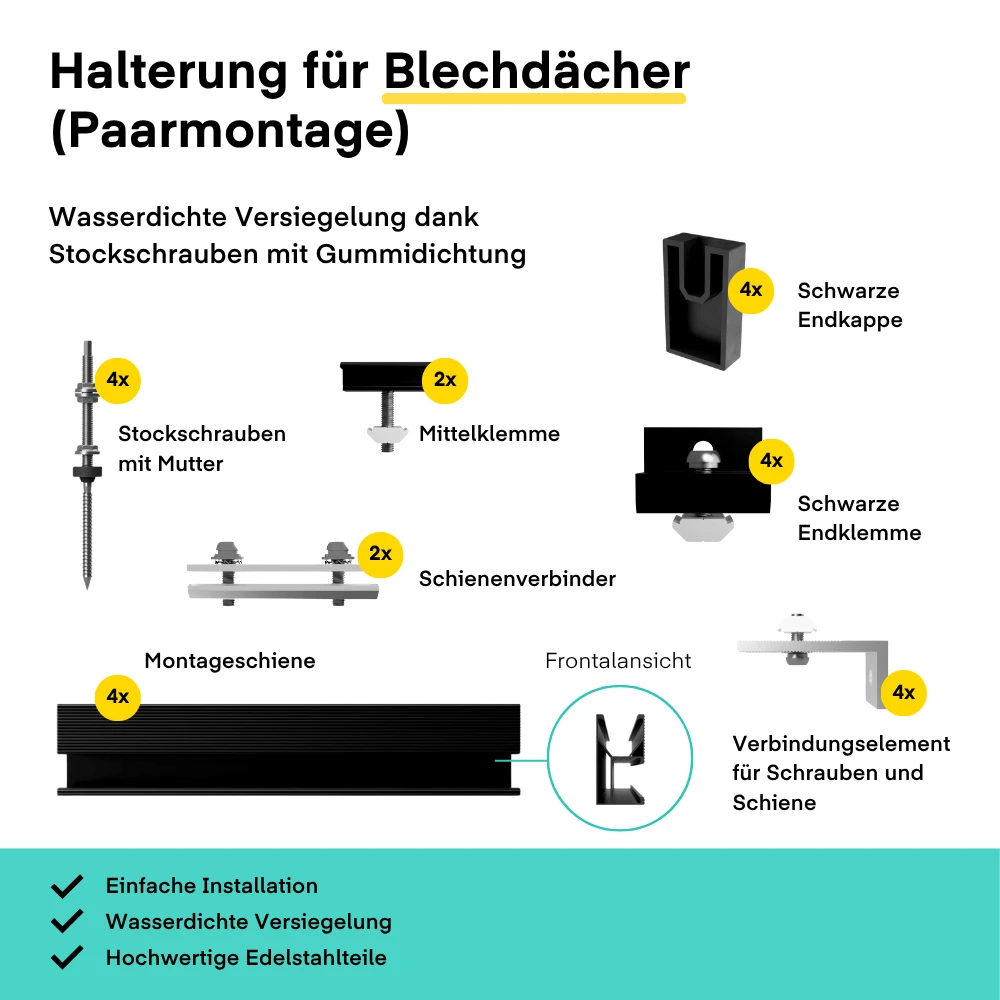 Yuma Roof (900+) Blechdach-Paarmontage Bifazial - Image 5