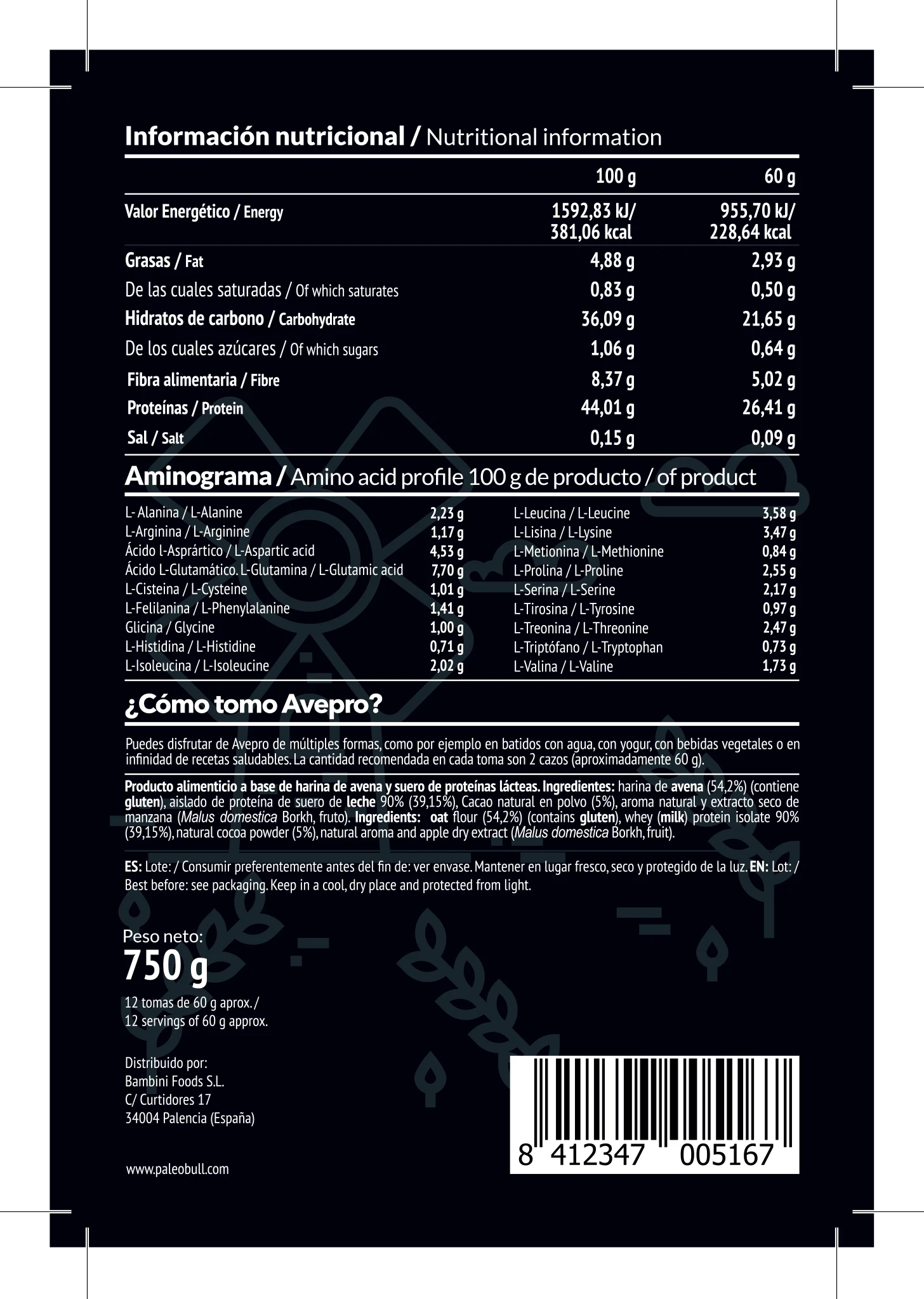 Pack Avepro: Avena Y Proteína De Suero Con Polifenoles 3 X 750 G - Image 3