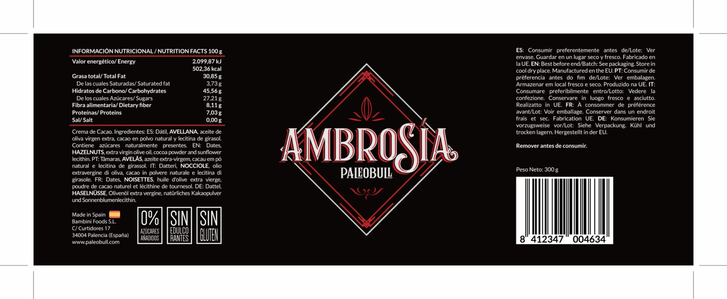 Crema De Cacao Y Avellanas Saludable Ambrosía - Image 4